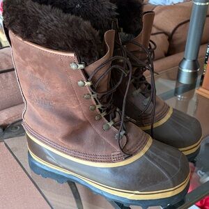Sorel Dominator Boots Snow Winter Waterproof Brown Leather with box